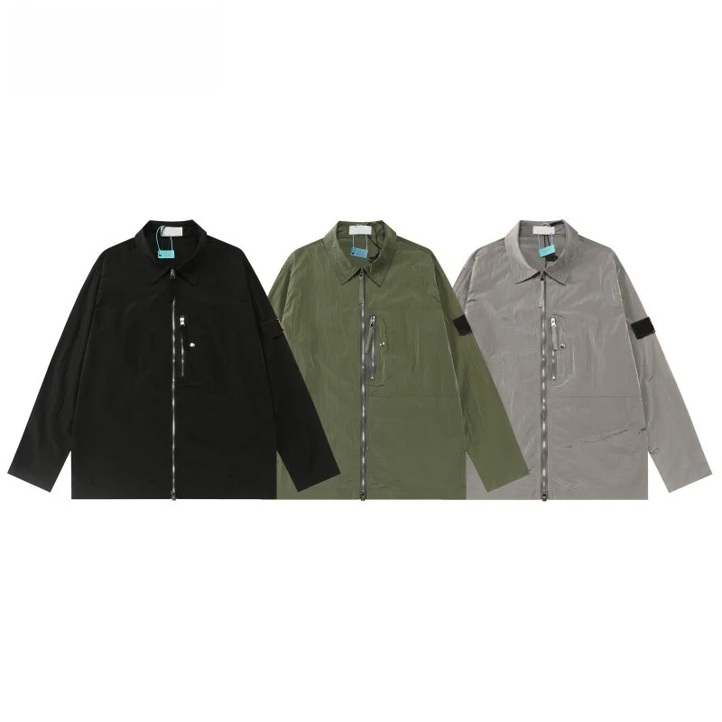 

YFSTONE Модная демисезонная куртка-жакет с отложным воротником, на молнии, свободного кроя, тонкая, повседневная, в стиле кэжуал