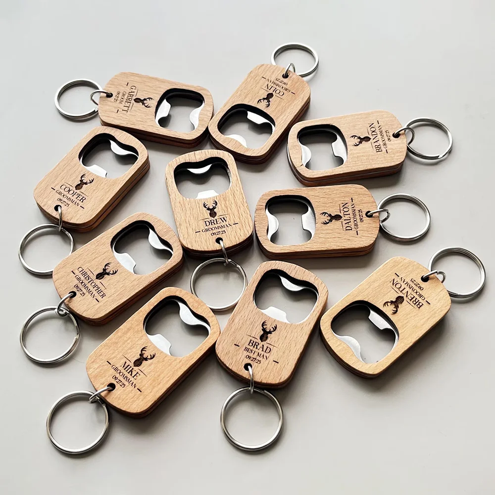 

Customized Wooden Bottle Opener Groomsmen Best Man Gifts Wedding Favors Bachelor Party Table Decor Kitchen Bar Restaurant Beer