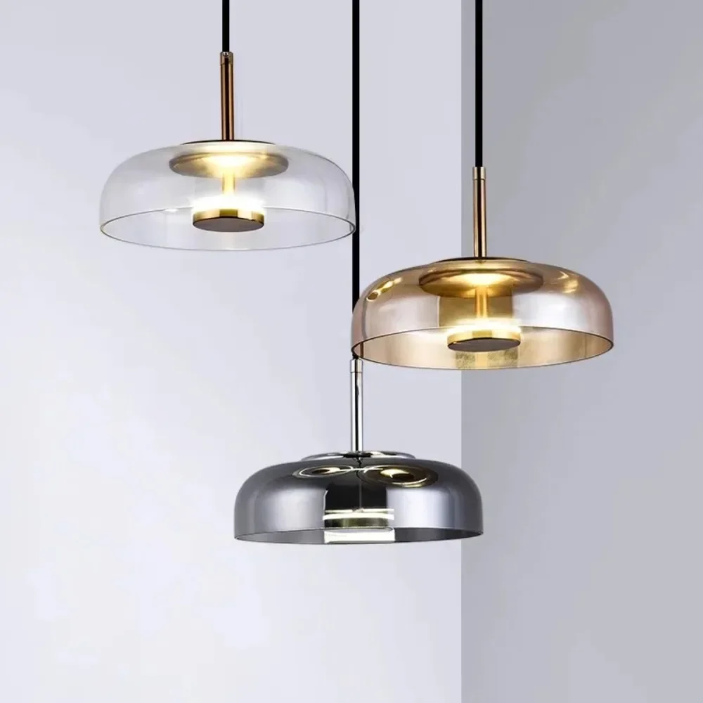 Nordic Restaurant Single Head Pendant Light Simple Modern Dining Room Personalized Bedhead Glass Lighting Creative Bar Desk Lamp