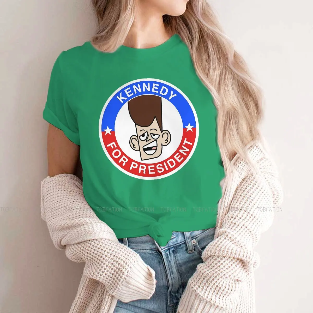 Clone High Abraham Lincoln Abe Joan of Arc 100% Cotton TShirts Kennedy for President  Personalize 4XL 5XL Woman's T Shirt