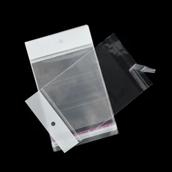 100pcs Transparent Self Sealing OPP Plastic Bags For Pen Jewelry Resealable Gift Biscuit Packaging Cellophane Bag With Hang Hole