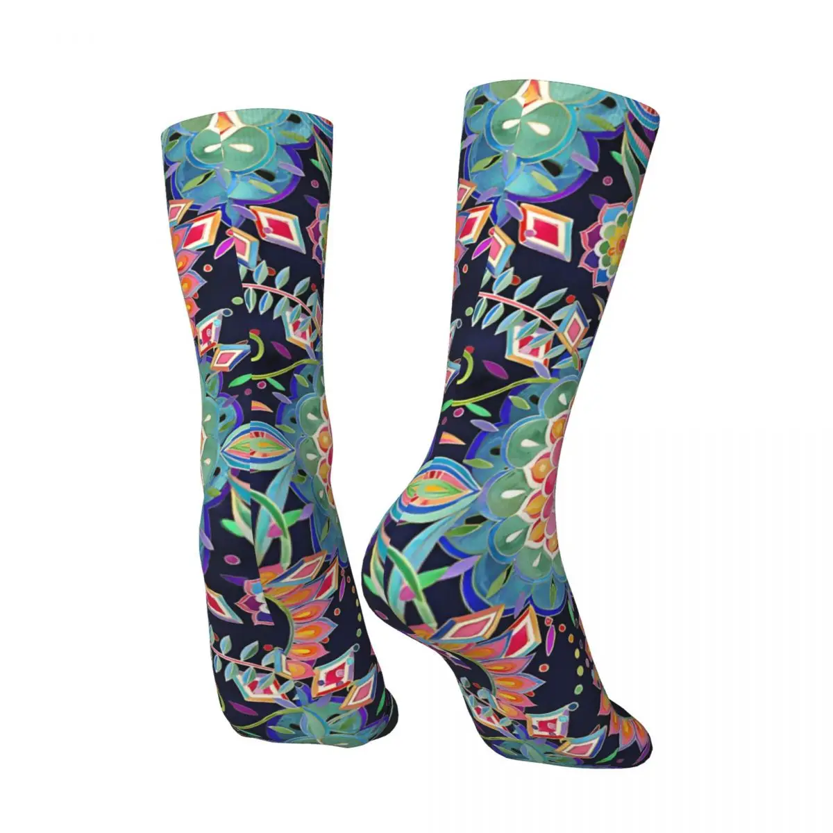 Vintage Color Celebration Men's compression Socks Unisex Harajuku Seamless Printed Novelty Crew Sock