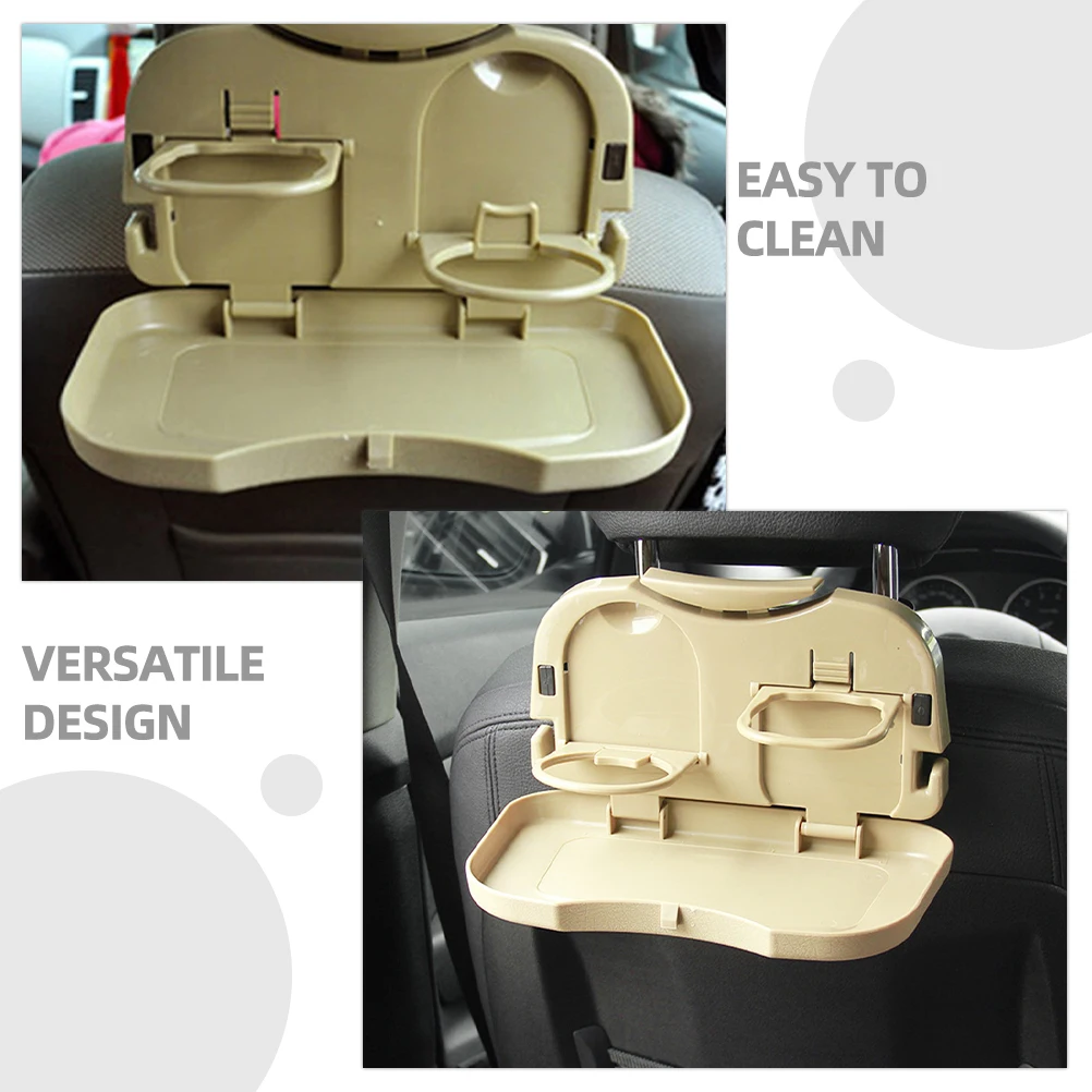 

2Pcs Holder Tray Foldable Dining Desk Cup Storage Travel Snack Table Folding Table Food Drink Tray Seat Back Organizer