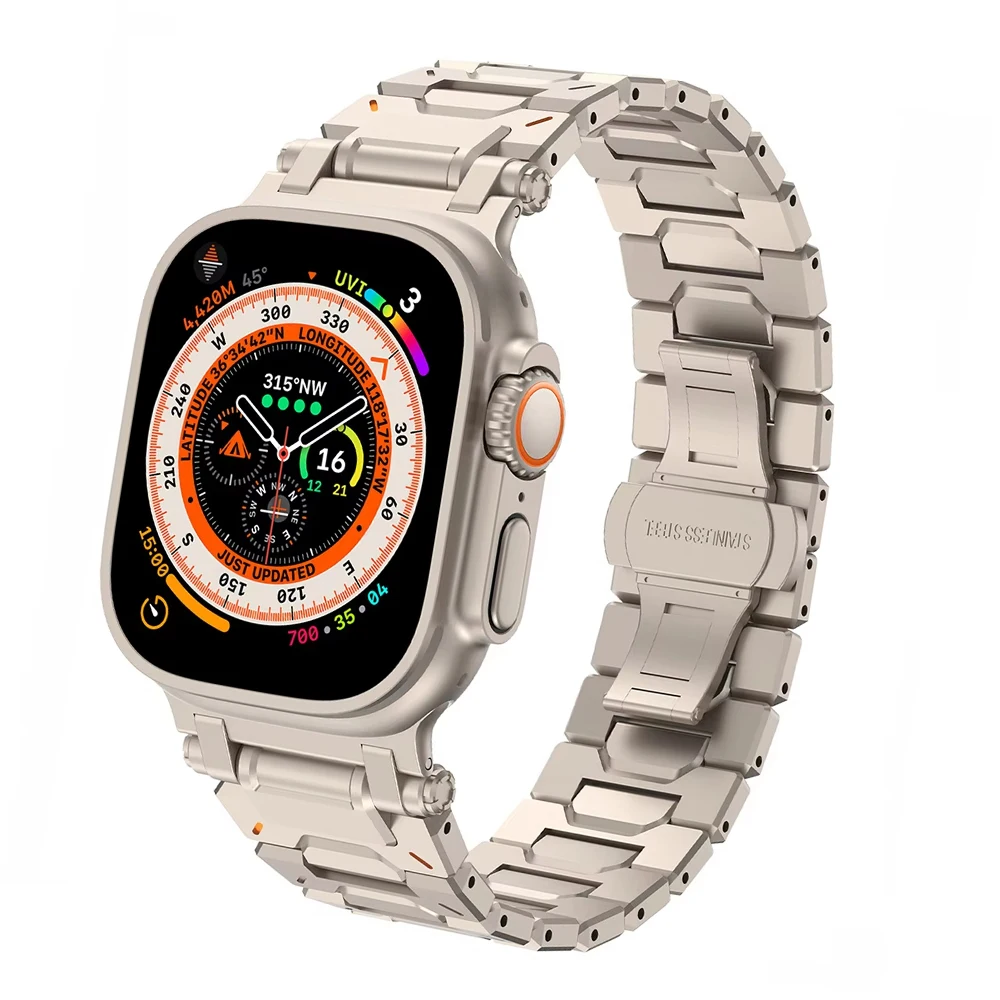 Luxuriöses Edelstahlarmband für Apple Watch Ultra 2 49 mm Band für IWatch Serie 10 46 mm 9 8 7 6 5 SE 44 mm 45 mm 42 mm Armband
