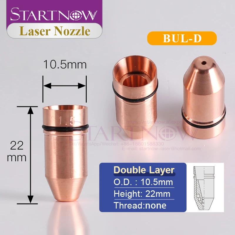 Startnow CINCINNATI Lasermech Laser Cutting Nozzles With Lid Base Bullet Jet Single Double 1.2 1.5 For Fiber Laser Machine Head