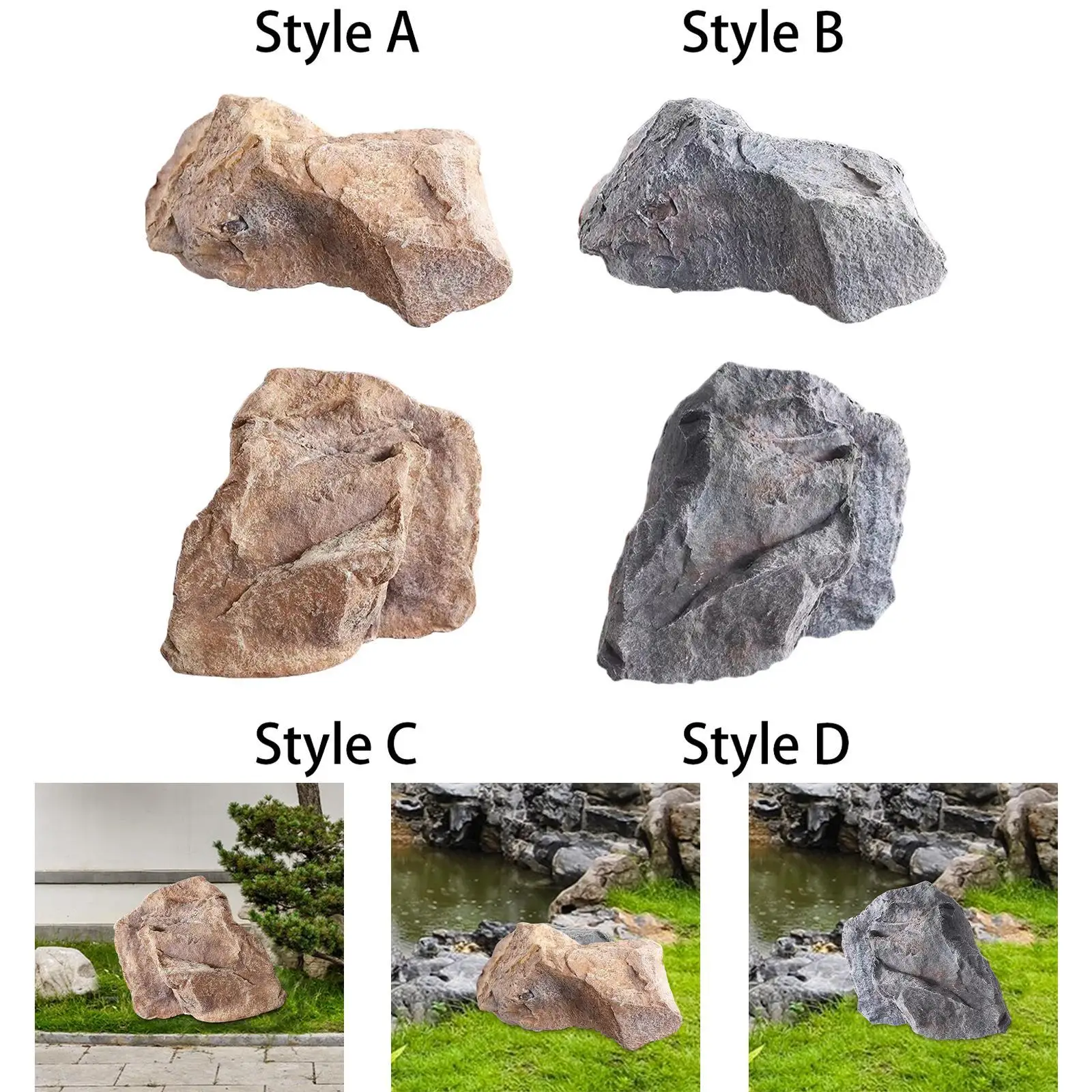 

Artificial Rock Realistic Ornament PU Lightweight Natural Texture for Supermarkets Homes Yard Landscaping Decoration