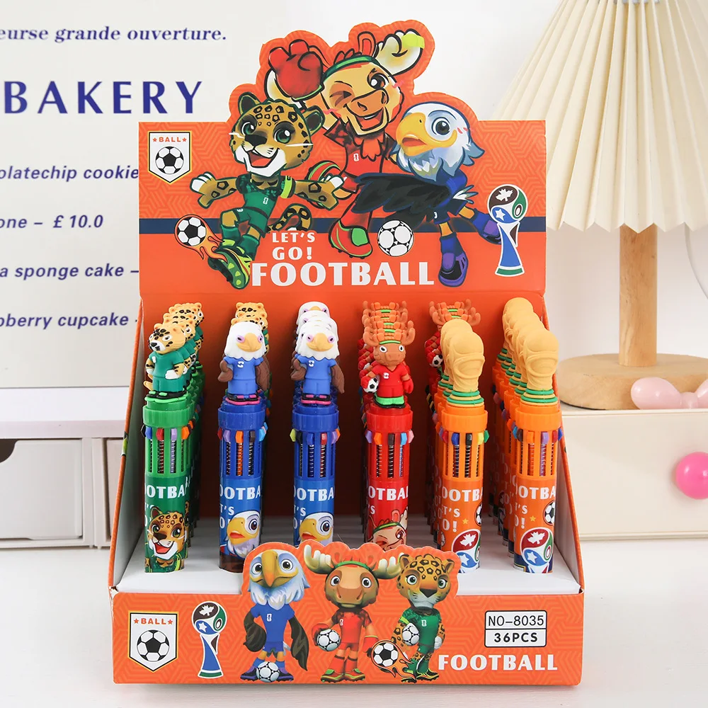 

New model Mascot ballpoint pen Multi-color Pen High Appearance Level Ten-color Pen, Soft Rubber Shaped planner material