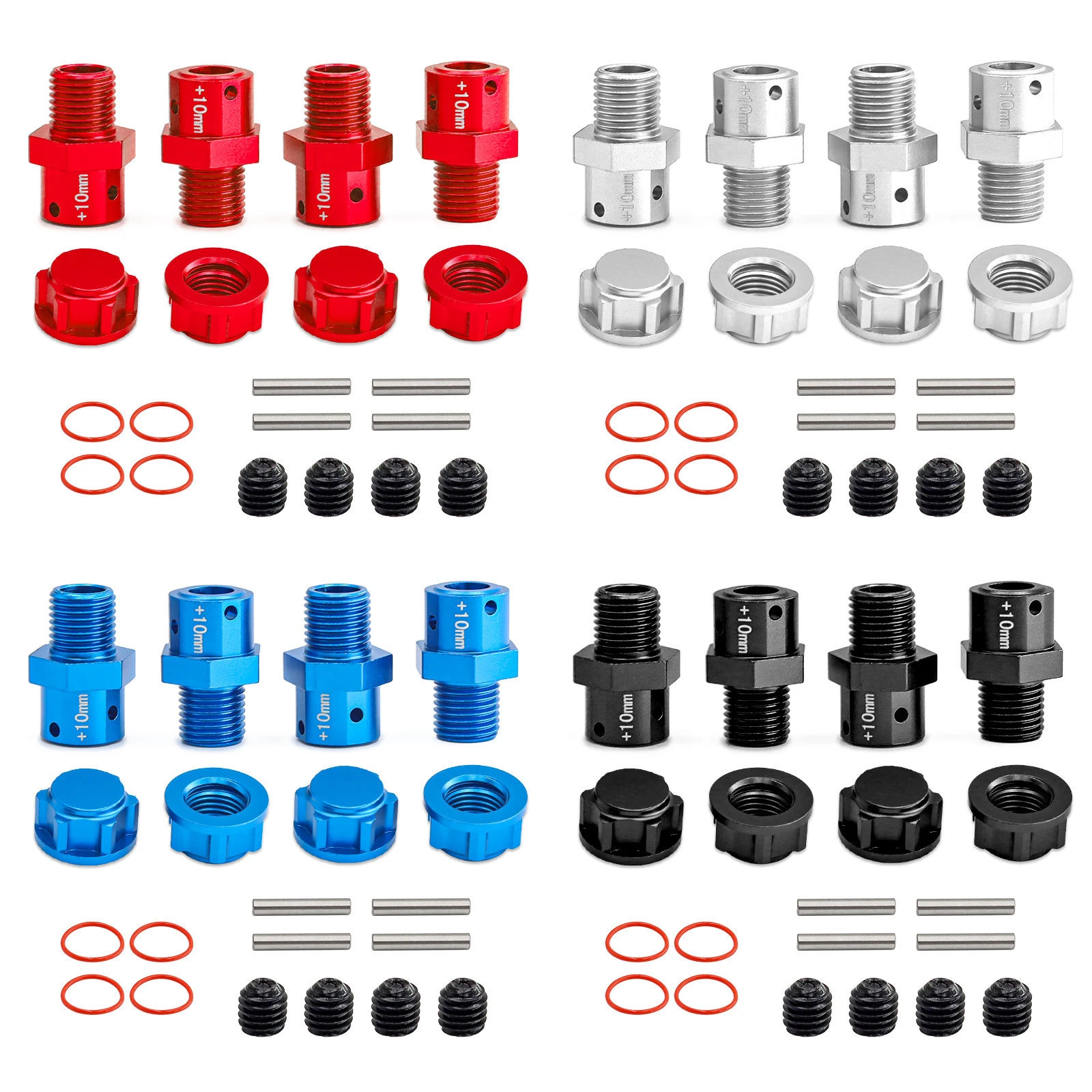 Metal 17mm Extended Wheel Hex Hub Adapter +10/13mm for Arrma 6S 1/8 KRATON Typhon Outcast 1/7 Infraction Limitless Mojave Felony