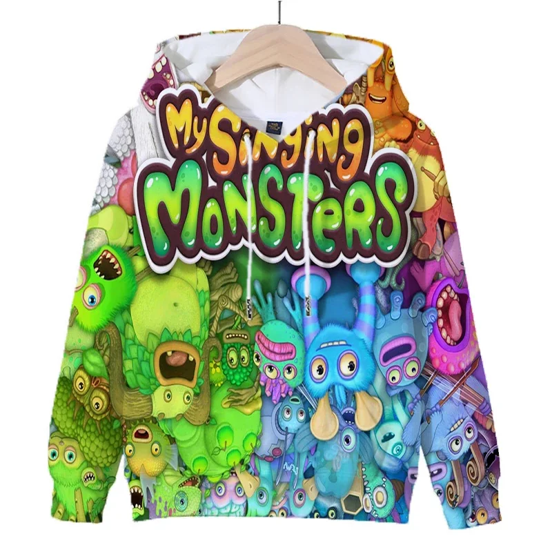 Cartoon My Singing Monsters Hoodies Pullover Boys Girls Autumn Long Sleeve Hooded Sweatshirts Fashion Casual Tops Kids Clothes #3