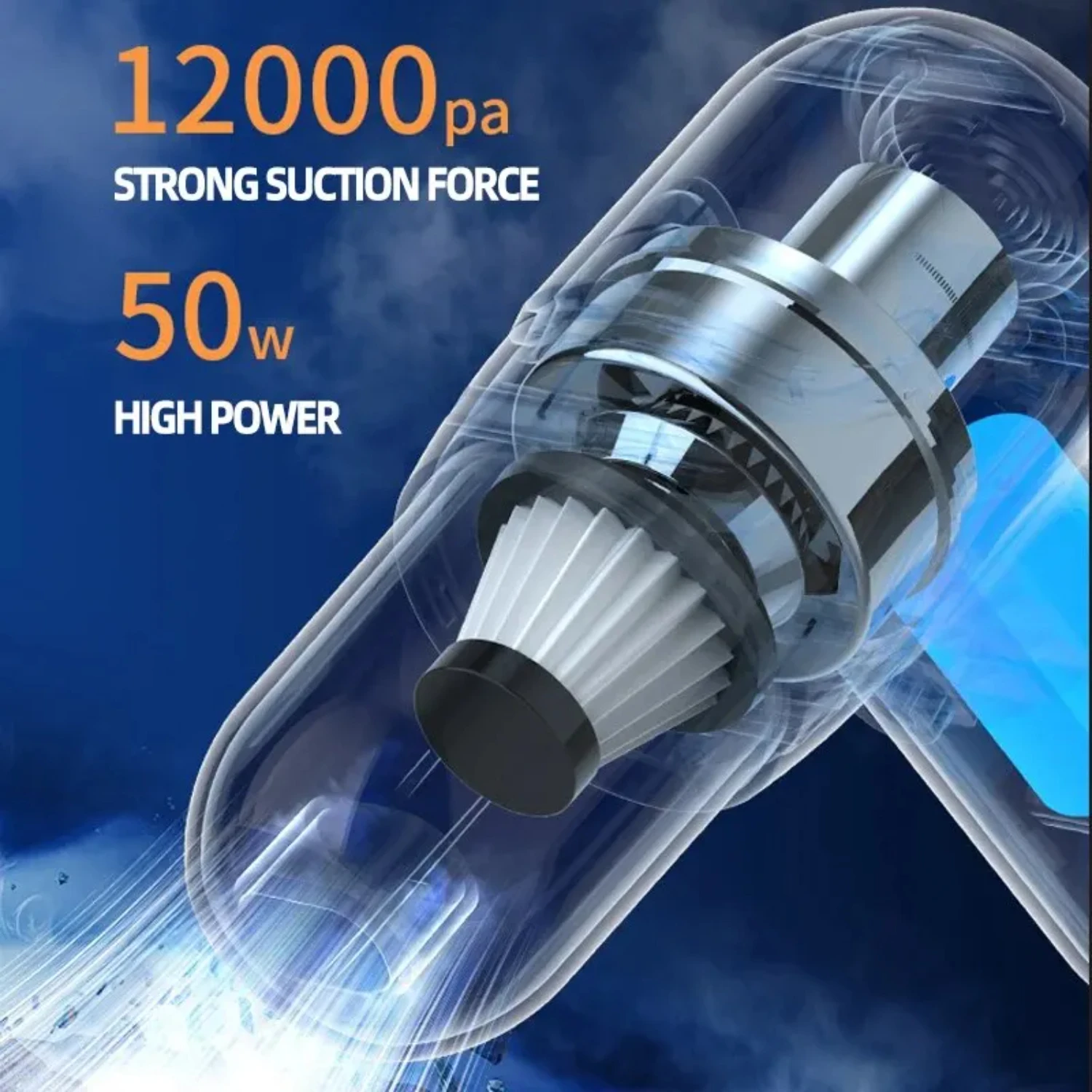 Efficient, Portable and High-Capacity Wireless Vacuum Cleaner Set with Powerful 12000PA Suction - Perfect for Cleaning Home and