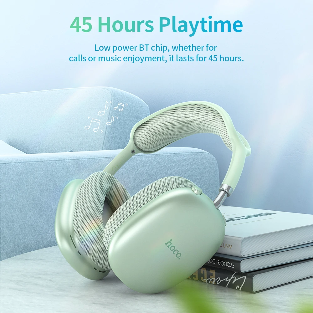 HOCO Wireless Headphones Sport Bluetooth 5.3 HIFI Stereo Earphone Handsfree Headset with Audio Cable for iPhone 15 14 13 Xiaomi