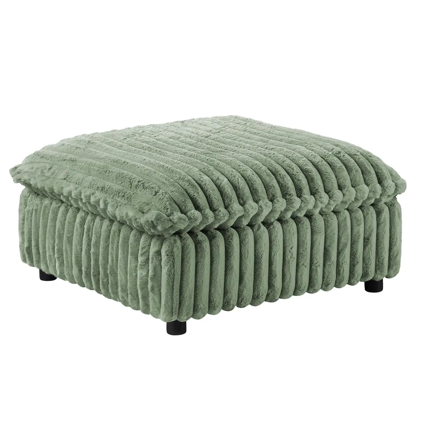 Large Square Corduroy Pouf Ottoman Foot Rest 34.7