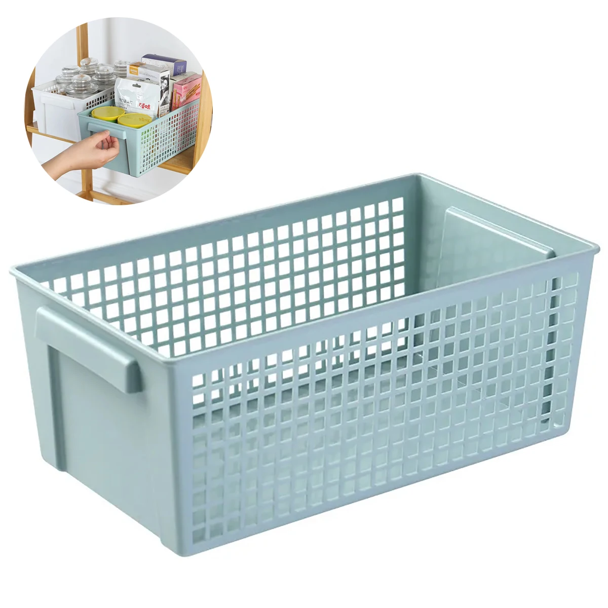 Multi-Purpose Storage Basket Snacks Storage Hollow Rectangular Ins Storage Box Basket Sorting Sundries Plastic Basket