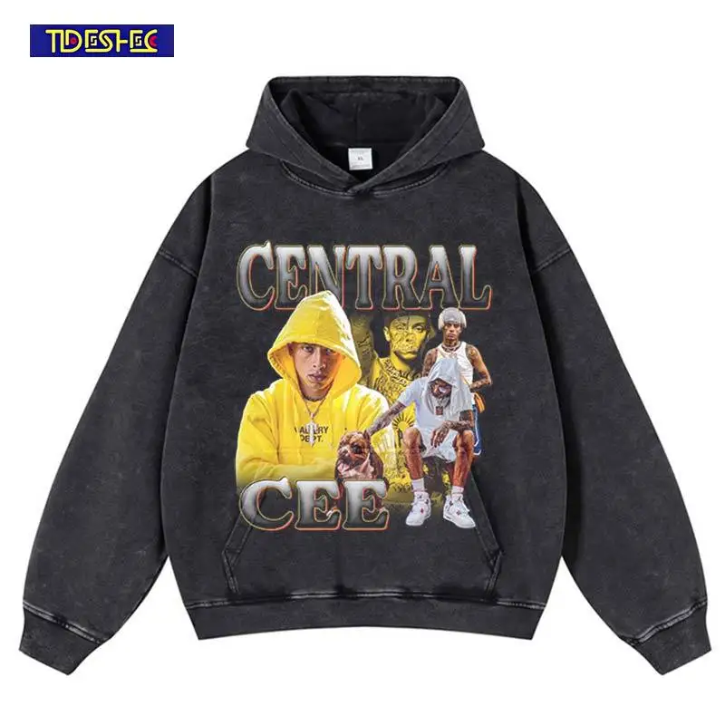 

2025 Pattern Sweatshirt Hip Hop Oversized Pullover Portrait Print Vintage Washed Hoodie Harajuku Hooded Stretwear Men 420GSM