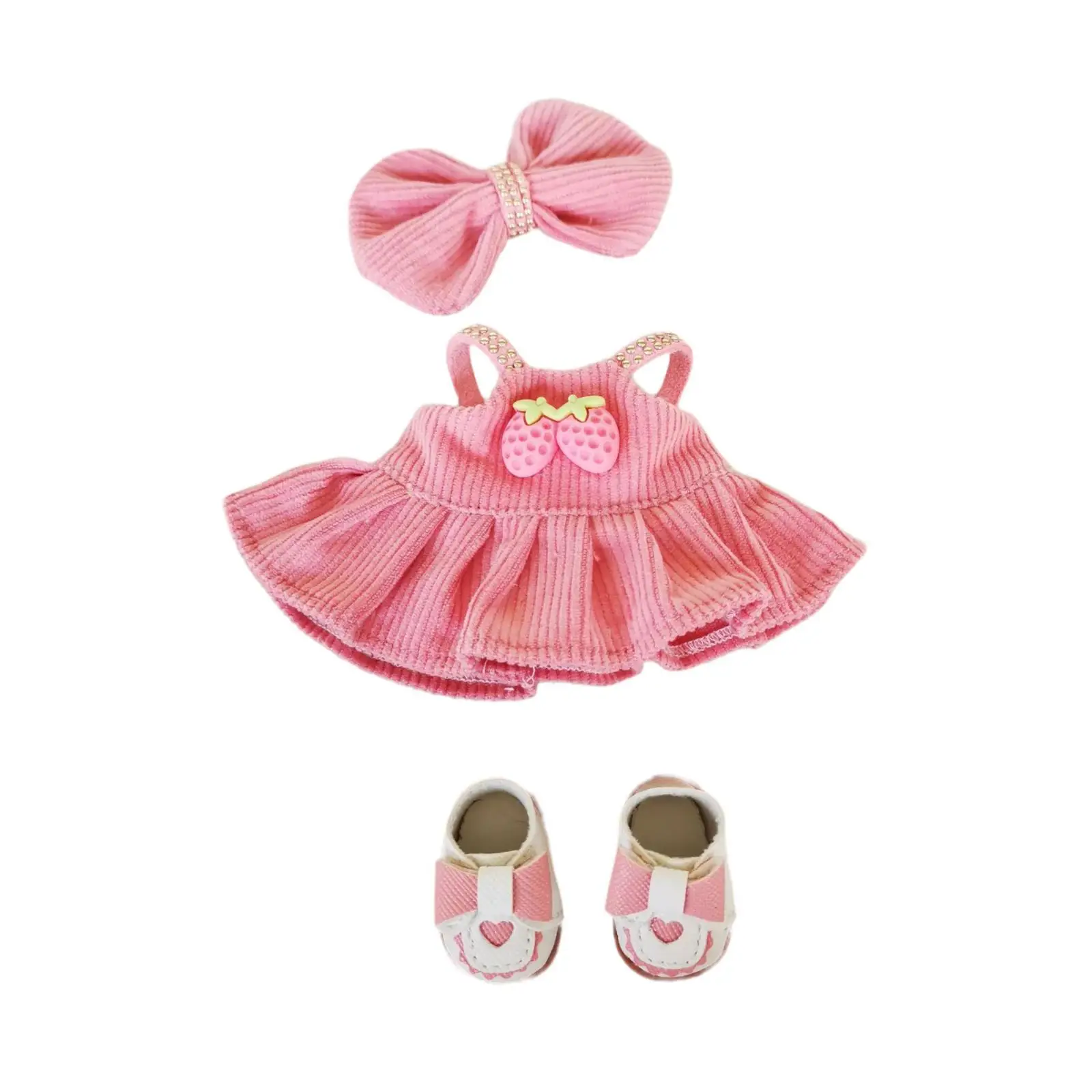 Doll Dress Suit Cloth Material Easy Wear Outfit for 17cm Dolls Girls Baby Dolls Accessories Gift