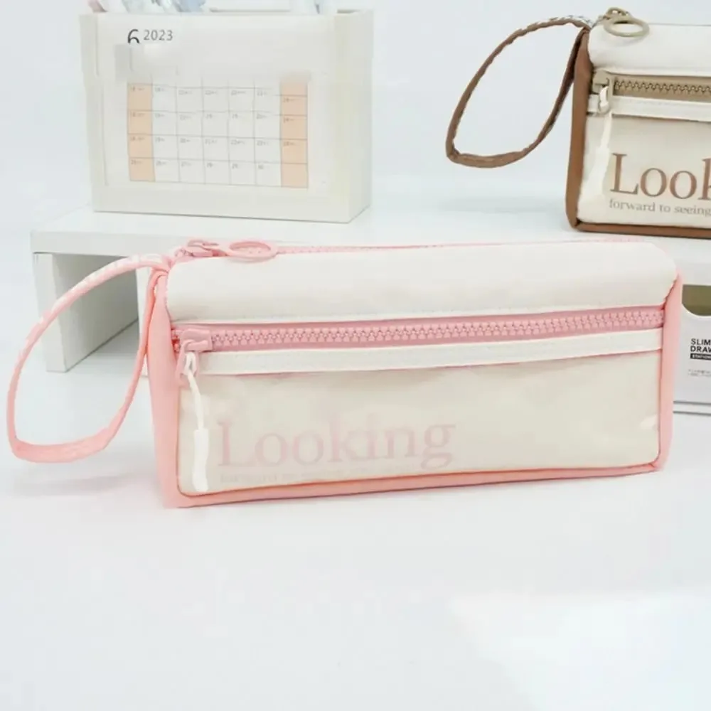 3-Layer Transparent Pencil Case Lightweight Portable Storage Stationery Box Large Capacity Multifunctional Simple Stationery Bag