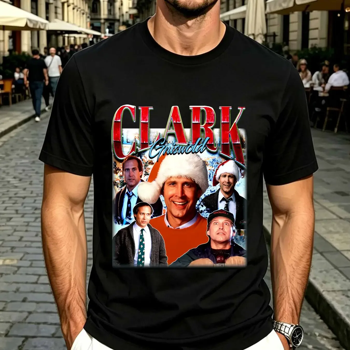 washed T Shirt Clark Griswold Sweater Family long or short sleeves vintage Washed Soft streetwear Comfortable homme Unisex