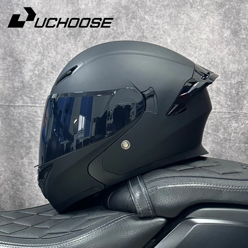 DOT Uchoose Approved Helmets Crash Motorbike Protective Gear Men Women Flip Up Helmet Motorcycle Visor Double Sun