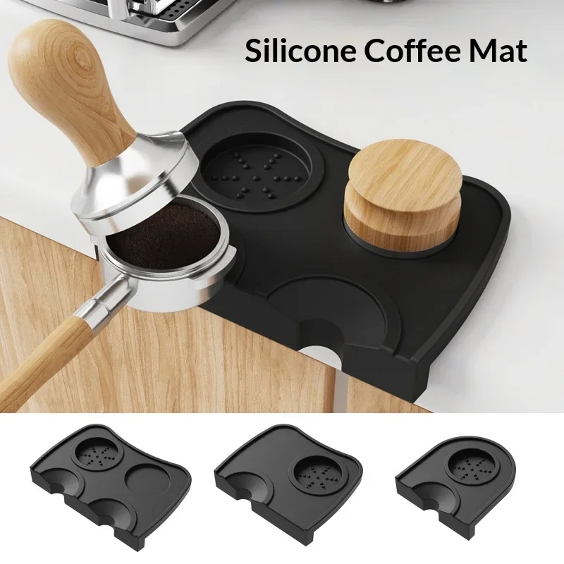Espresso Coffee Tamper Mat Anti-Slip Silicone Tamping Pad Corner Mat WDT Barista Tool