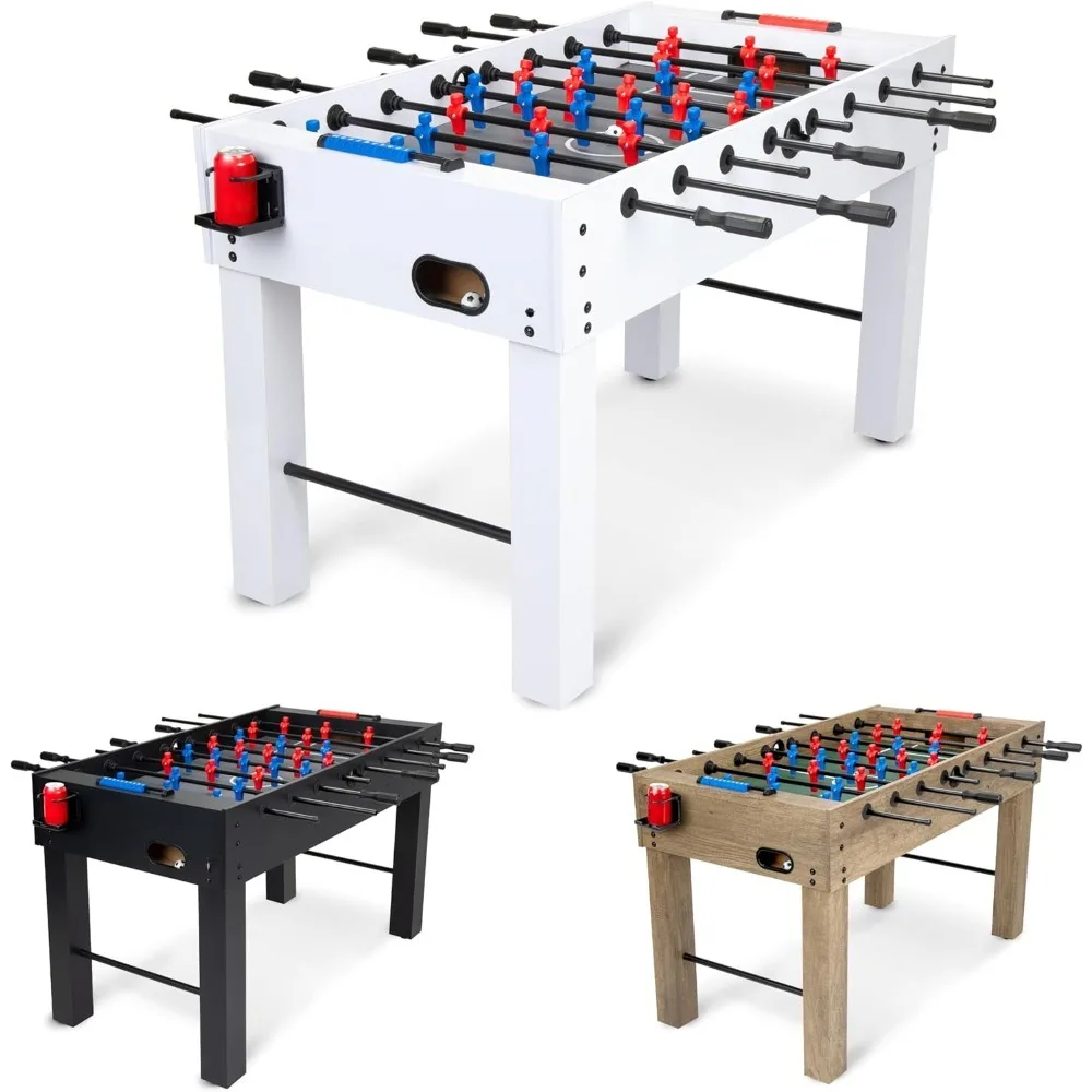 

Foosball Table, 54 Inch Full Size Foosball Table - Includes 4 Balls and 2 Cup Holders – Black, Oak, or White, Foosball Table