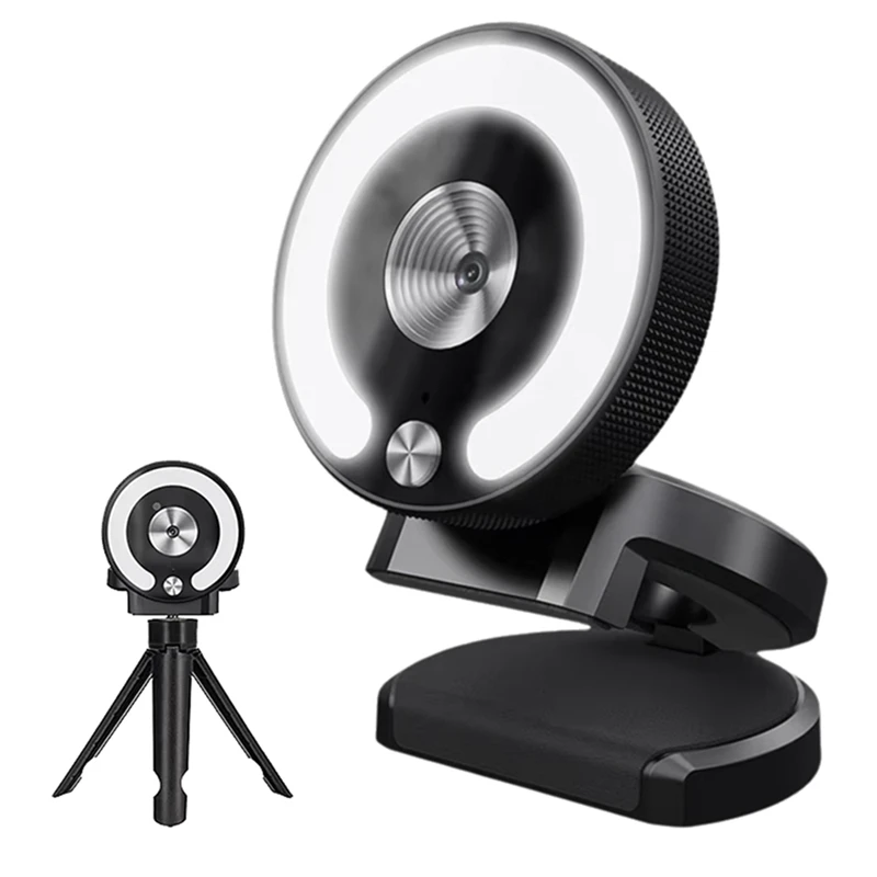 Best-4K Webcam HD Mini Camera With Fill Light Laptop PC Computer Live Broadcast Camera Video Web Camera Microphone Webcast