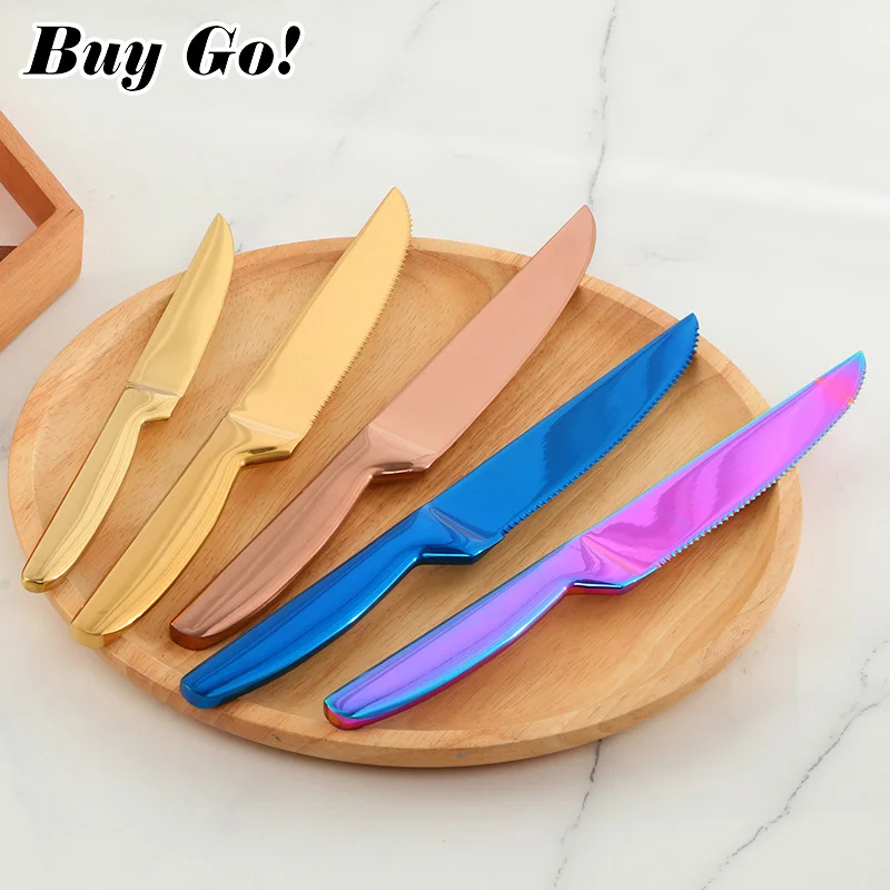 

6/8Pcs Stainless Steel Dinner Knives Set Sharp Steak Knife Fruit Knives 10.83-Inch Restaurant Table Meat Bread Knife Dinnerware