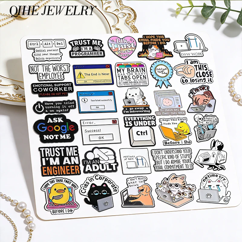 Emotional Support Coworker Please Do Not Pet Enamel Pin Humor Office Work Quotes Another 8 Hour Of Pretending To Work Brooch Pin