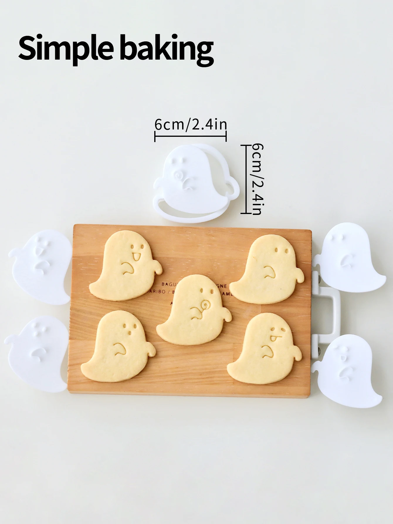 Halloween Ghost-Themed Cookie Cutter Set Cute Cartoon Stamp Baking Molds Kitchen Tools for Party