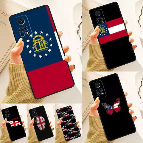 Georgia Flag Case For Samsung Galaxy S24 Plus S23 S20 S21FE Lite S22 Ultra Note 20 S8 S9 S10 Phone Coque