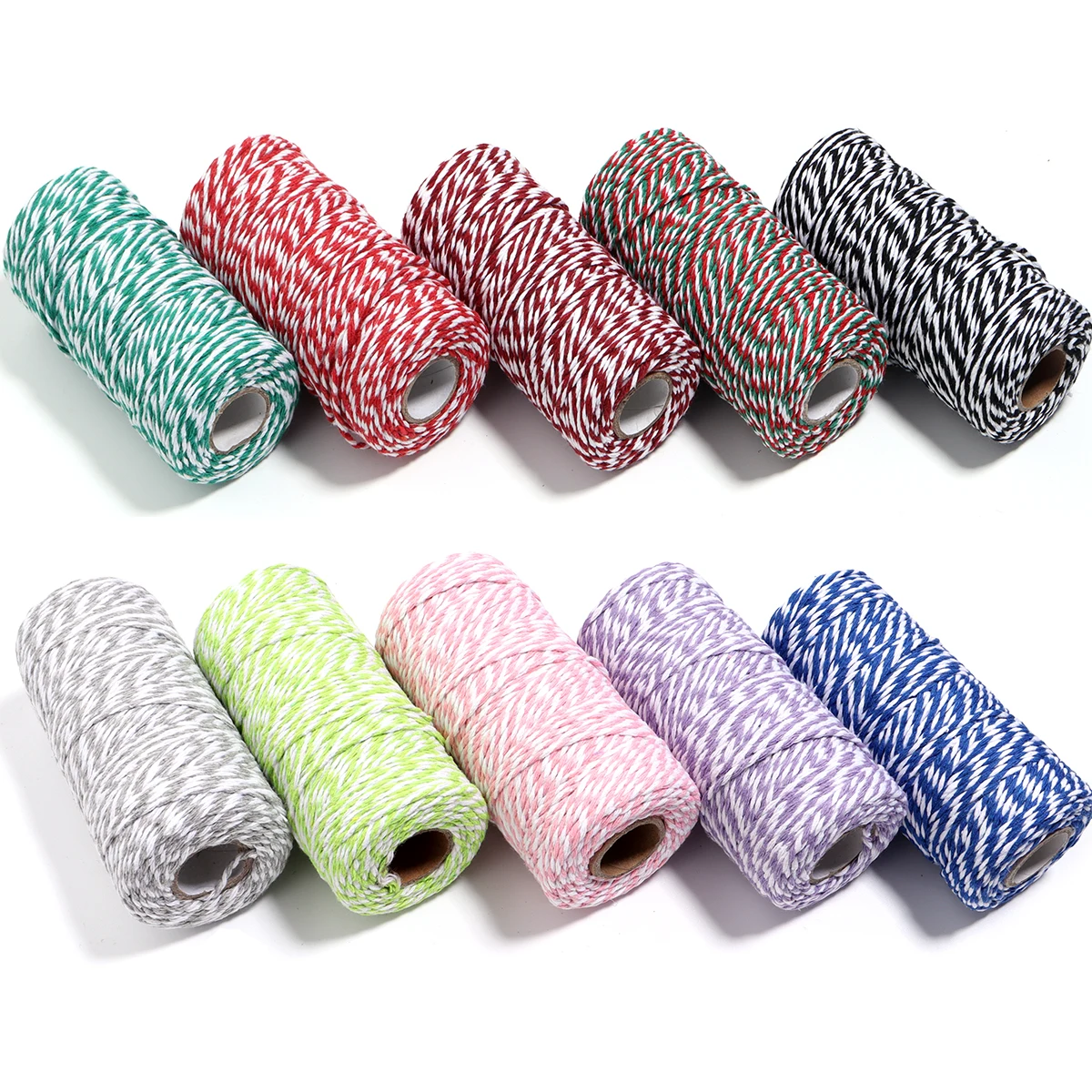 100M/Roll Cotton Cord Baker Twine Colorful Cotton Crafts Twine Macrame Cord String DIY Home Textile Gift Wrapping Wedding Decor