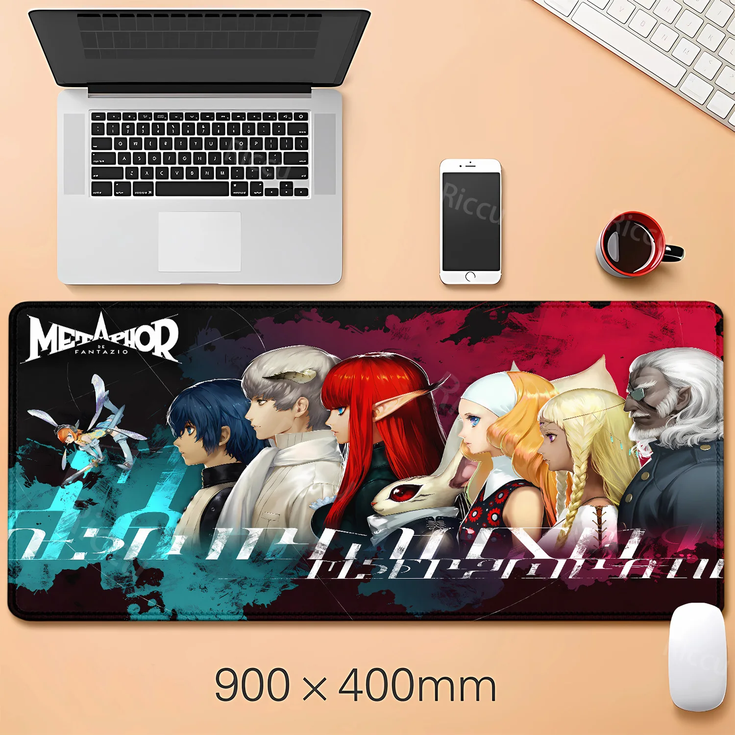 

game Metaphor ReFantazio teclado mouse pad XXL 900x400mm Non-Slip Rubber desk mat offices accessories locking Edge art mousepad