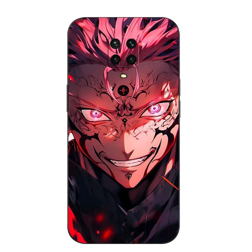 Funda de tpu negra para Xiaomi Redmi 9T Note 9T Note 10 8 8T 7 5G 4G Pro 10S Jujutsu Kaisen Sukuna