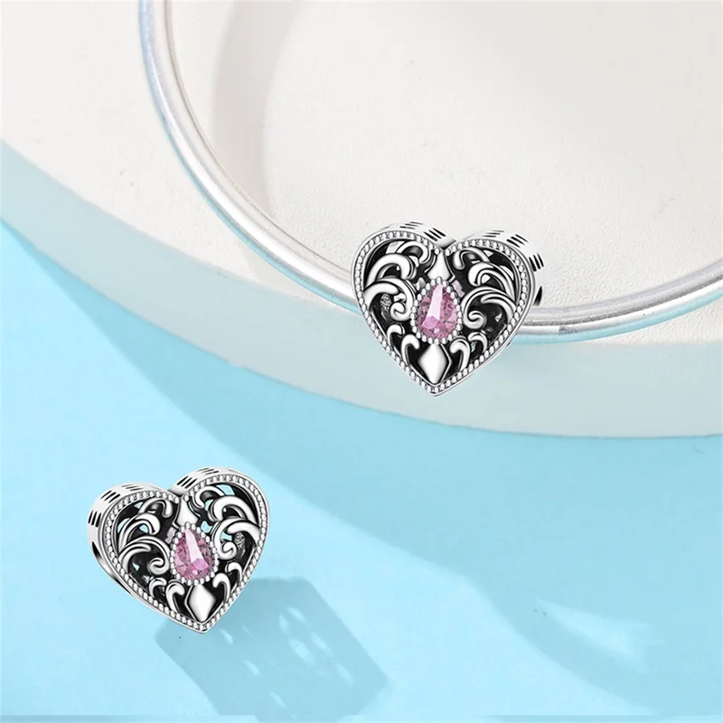 S925 Sterling Silver Crown Shrimp Crab Charms Beads Butterfly Turtel Heart Birthday Pendants Fit Bracelet Jewelry Gifts Marking