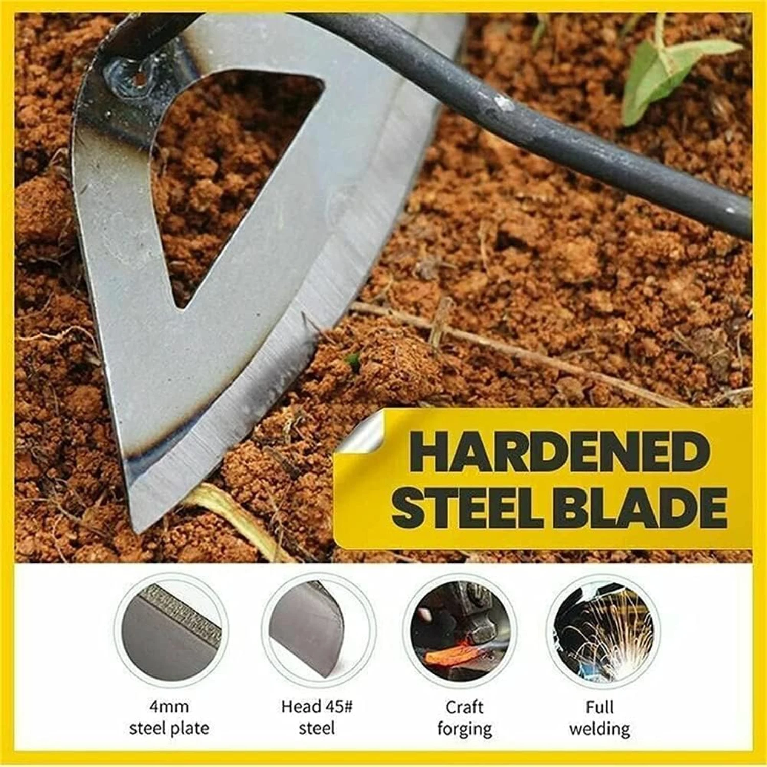 Hoe Garden Tool Steel Hardened Hollow Garden Hoe Hand Held Weeding Rake Hoe Shovel Weed Puller Accessories Garden Planting Hoe