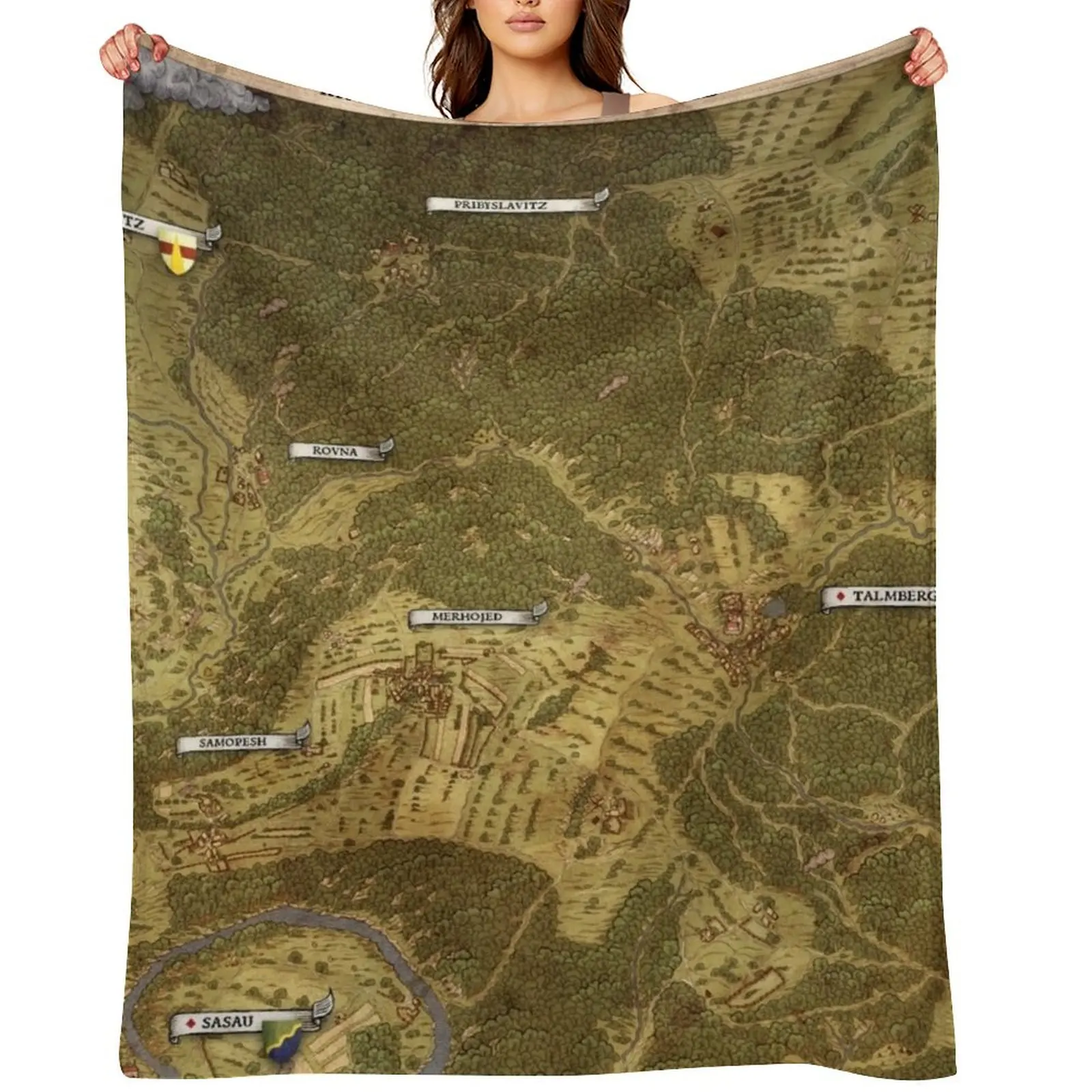 

Kingdom Come Deliverance Map Throw Blanket for babies Bed linens Luxury Brand Decorative Sofas Blankets