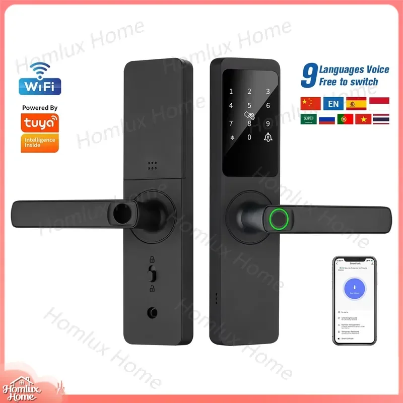 Wireless Smart Door Lock for Wooden Doors Fingerprint RFID Keyless Entry Digital Lock with Remote Control for Apartment