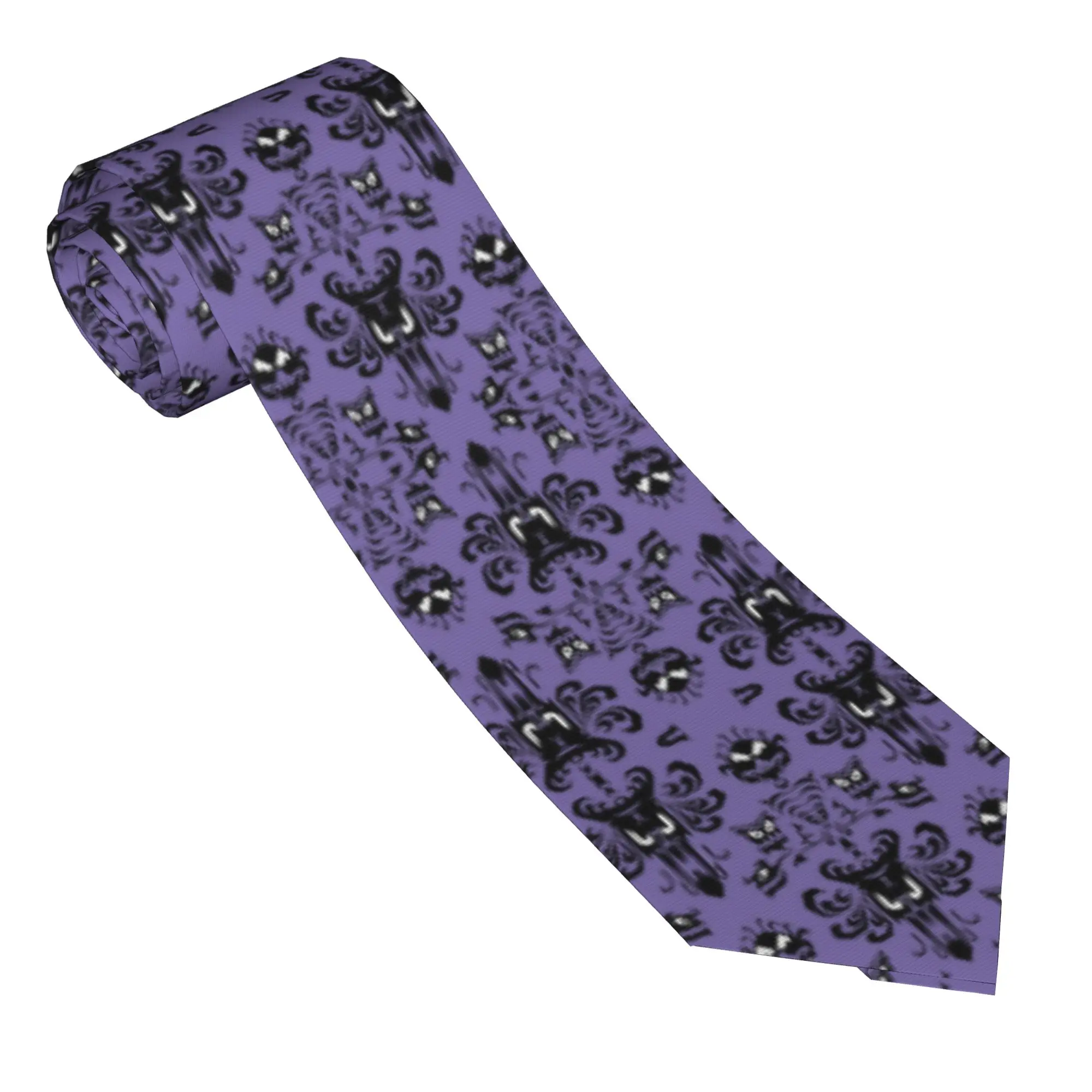 Grimace Haunted Mansion Men Women Necktie  8 cm Wide Halloween Horror Neck Ties for Men Daily Wear Gravatas Accessories  Office