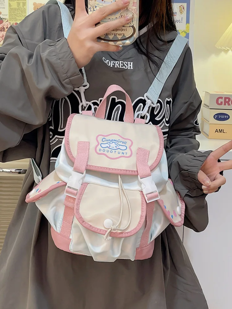 

Cute Shoulder Bag Big Ear Dog Donuts Joint New Backpack Messenger Bag Cinnamoroll Original Student Gift