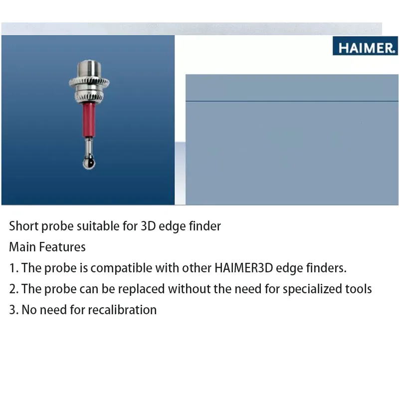 3D Edge Finder Haimer Short Probe Edge Finder 80.362.00 Short Probe Precise Measurement Accessories Contact Pin