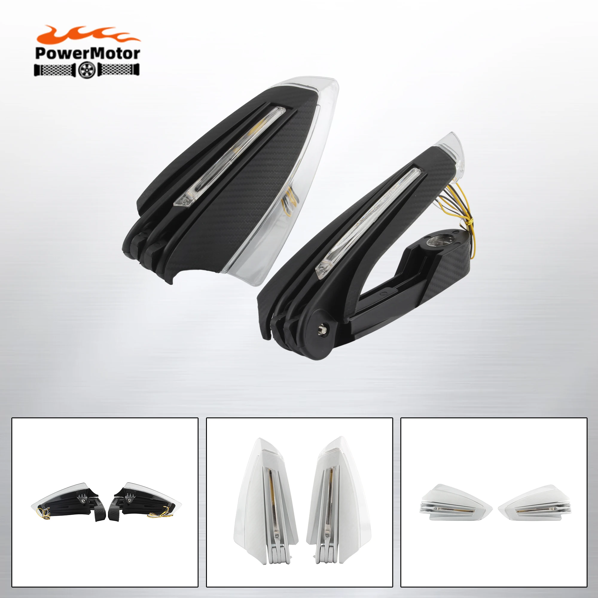 

Motorcycle Universal Handlebar Protector Covers With 12V LED Turn signal Lights Motorbike Hand Guards Motocross Accessories