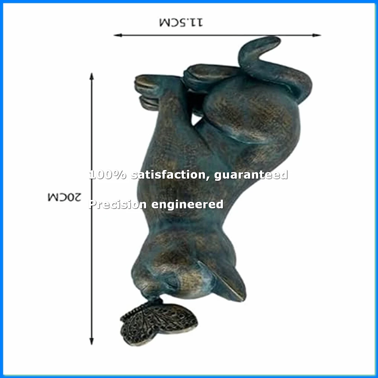 Cat and Butterfly Curiosity Garden Statue, Curiosity Cat Butterfly Garden Statue Decor Cat Sculpture Animal Figurines-A49I
