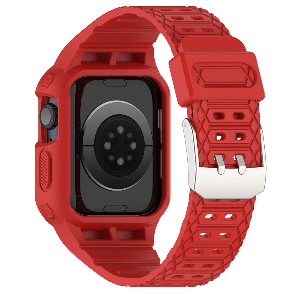 Integrated Case + Strap for Apple Watch Ultra 49mm 45mm 44mm 42mm 40mm 38mm TPU Band for iWatch Series 8 7 6 5 4 SE Bracelet