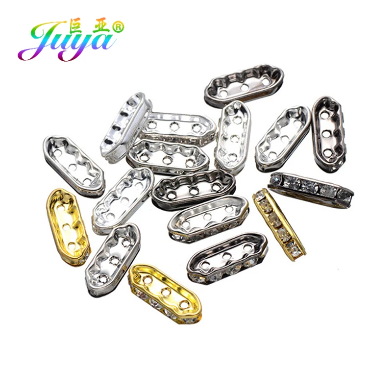 Juya 50pcs/lot Wholesale Metal Separator Spacers Supplies DIY 2 3 5 Holes Spacer Bars Accessories For Beadwork Jewelry Making