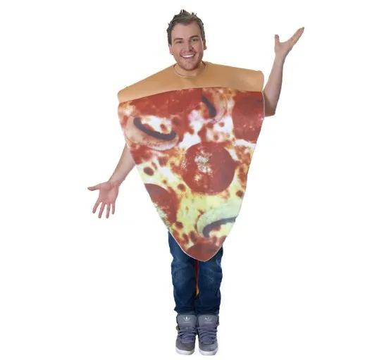 زي بيتزا لذيذ للبالغين، زي للهالوين وعروض المسرح، زي مضحك لحفلات التنكر للبالغين #1