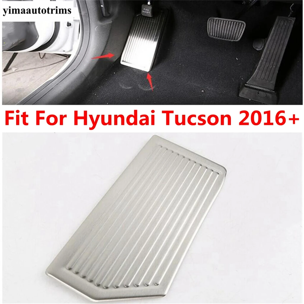 

Left Foot Rest Pedal Panel Protection Decoration Cover Trim Stainless Steel Accessories Interior For Hyundai Tucson 2016 - 2020