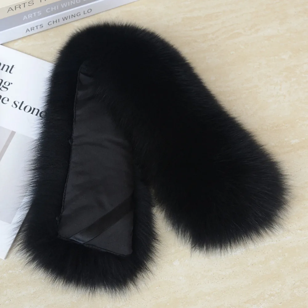 Oversized fox fur collar winter real fox fur male female ladies down jacket coat fur collar bib universal wild 100% fur scarf