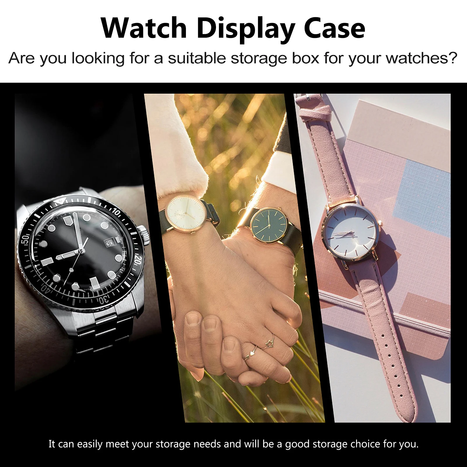 

1pc Watch Storage Box Display Organizer For Men Women Elegant Safe Durable Jewelry Holder Practical Gift Container Case