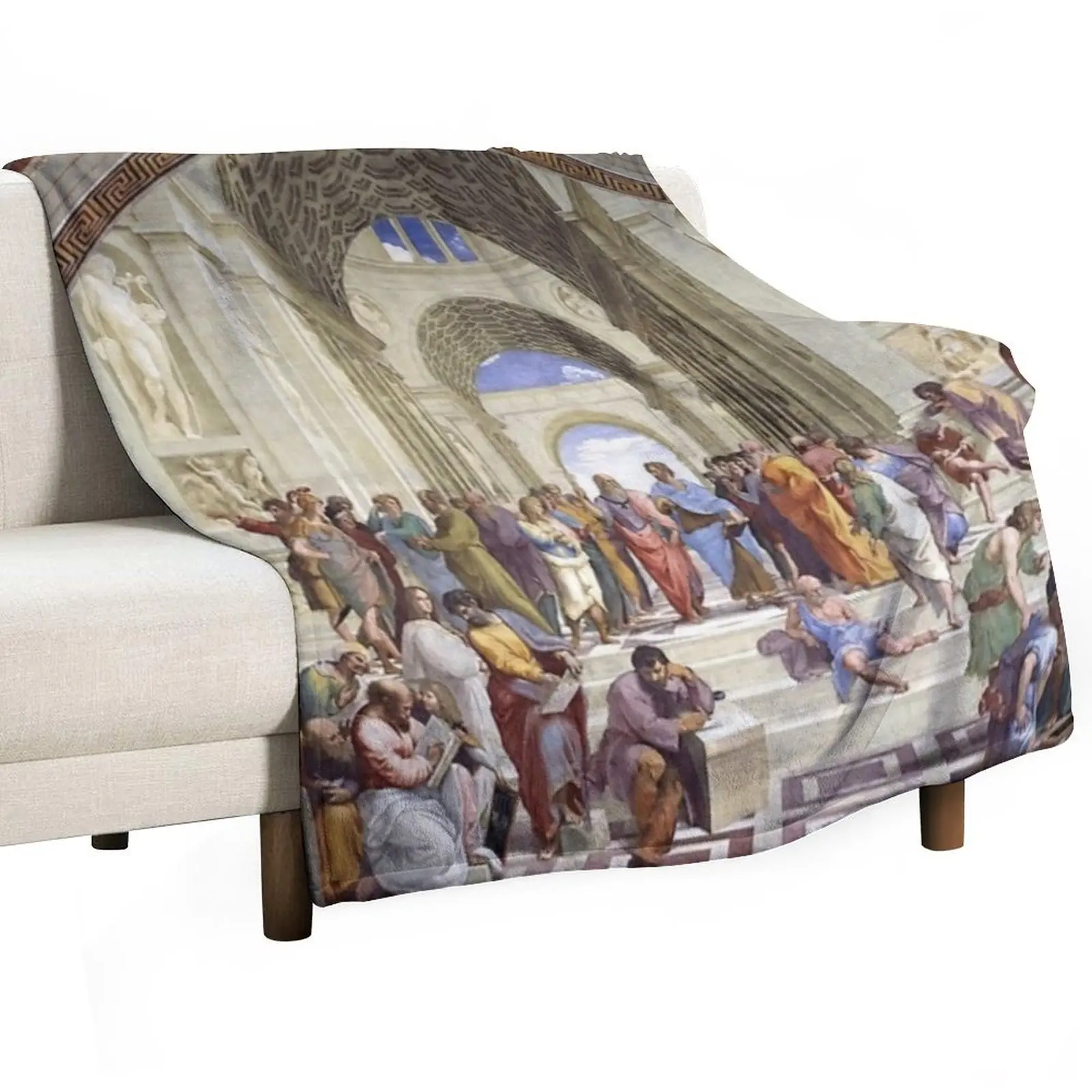 Raphael The School of Athens, from the Stanza della Segnatura Throw Blanket blankets ands heavy to sleep Custom Blankets