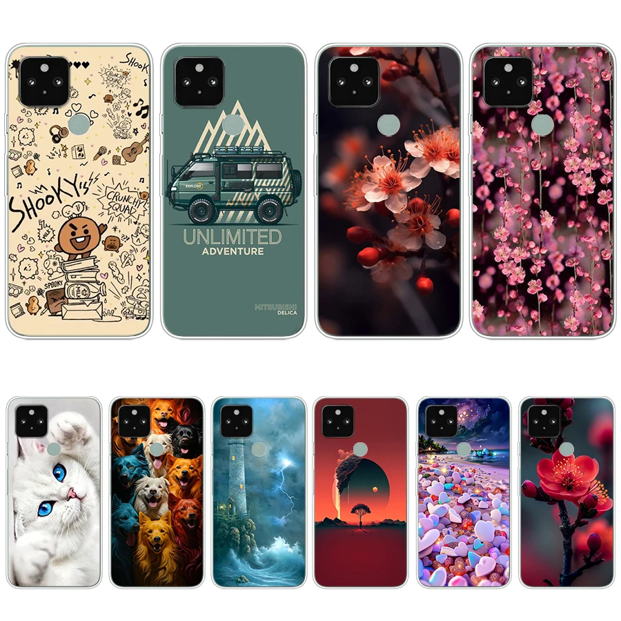 S5 colorful song Soft Silicone Tpu Cover phone Case for Google Pixel 4a 4G/5