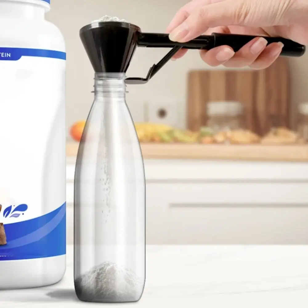 

Kitchen Gadget Spill-Proof Coffee Funnel Scoop Long Handle Reusable Measuring Spoon Black Coffee Spoon Dried Milk